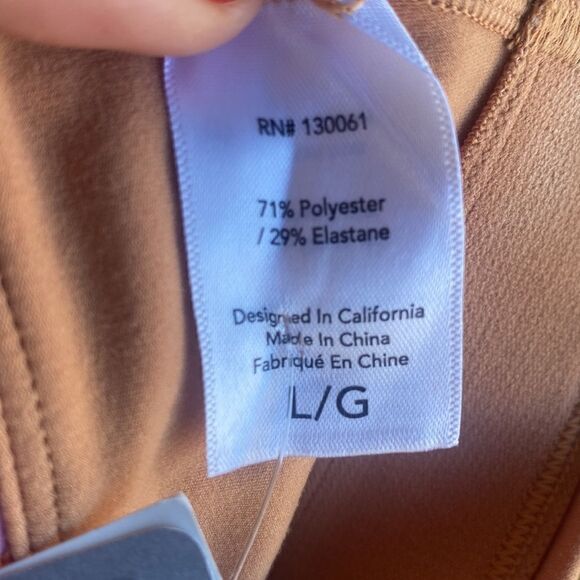 L*Space Wyatt Racerback Sports Bra in Color Putty Size: L NWT - Picture 13 of 14